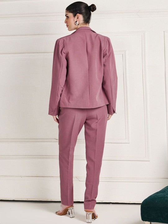 Women Pink Solid Cigarette Pants – High-Rise