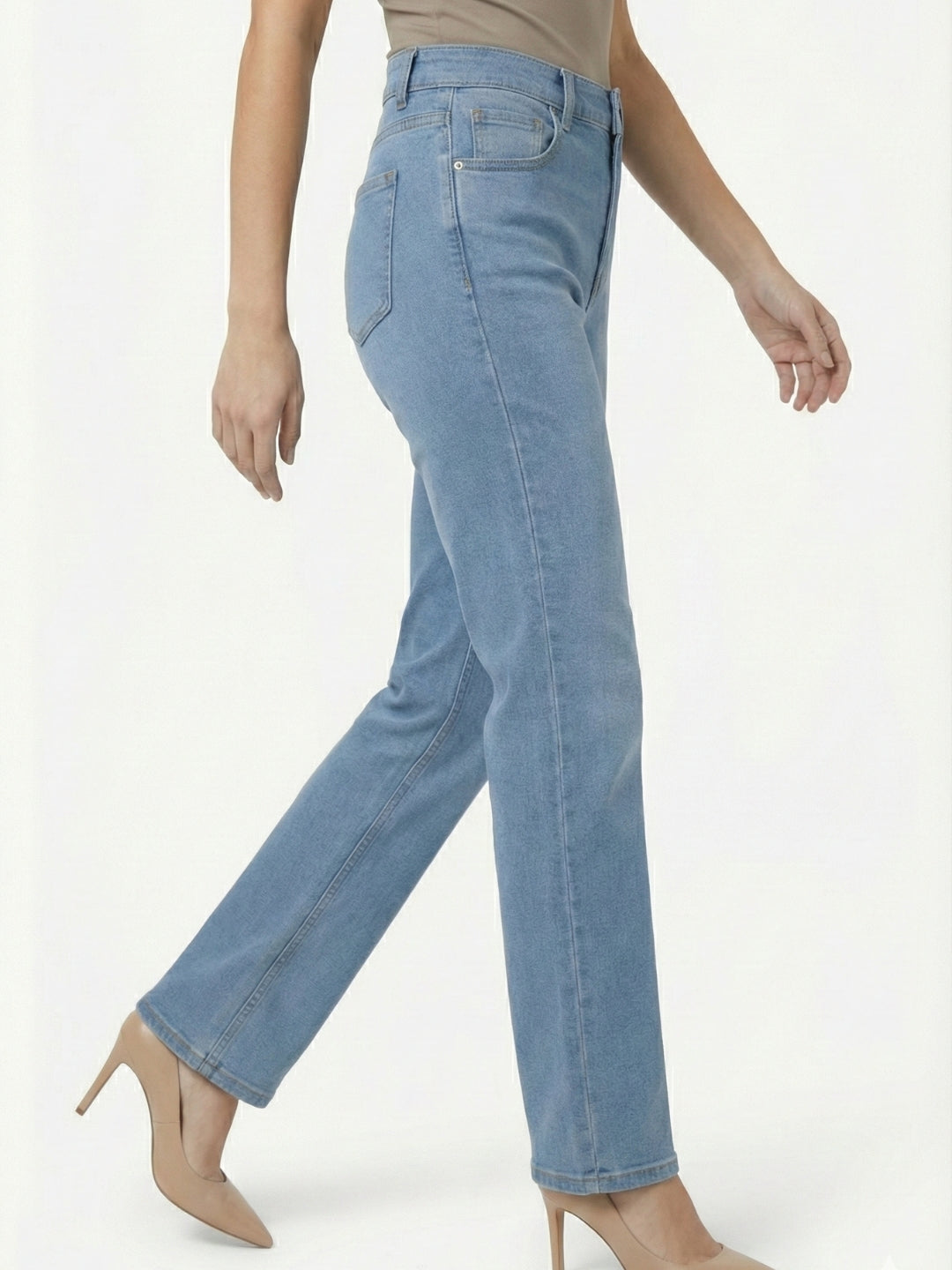 Light Blue High-Rise Straight Fit Jeans