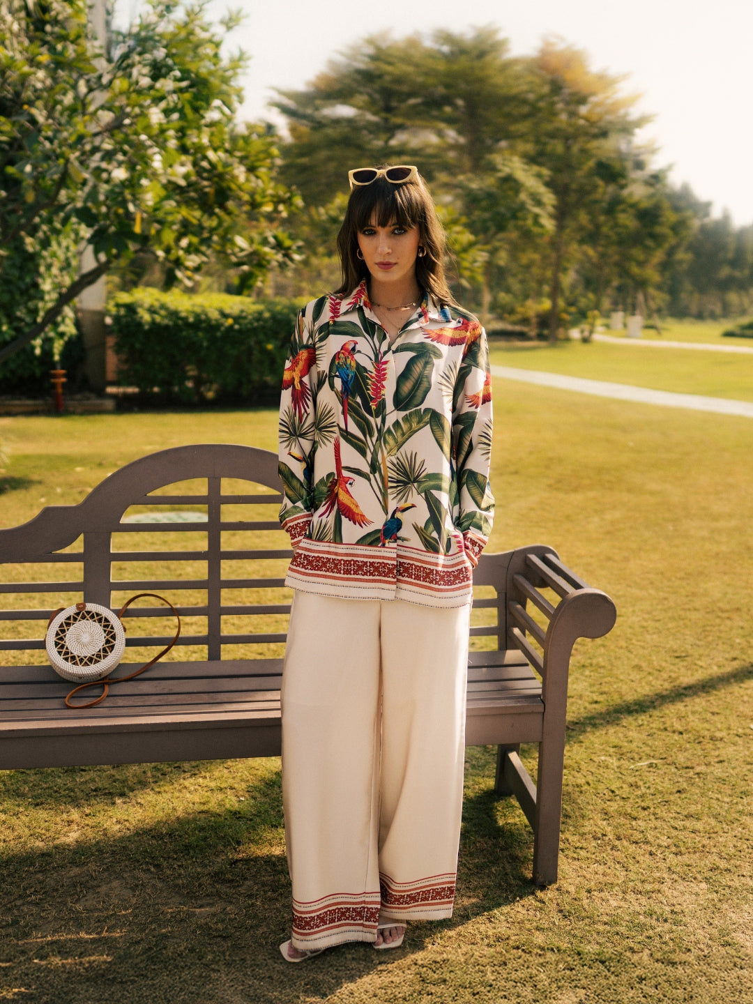Jungle Print Satin Co-ord Set for Women