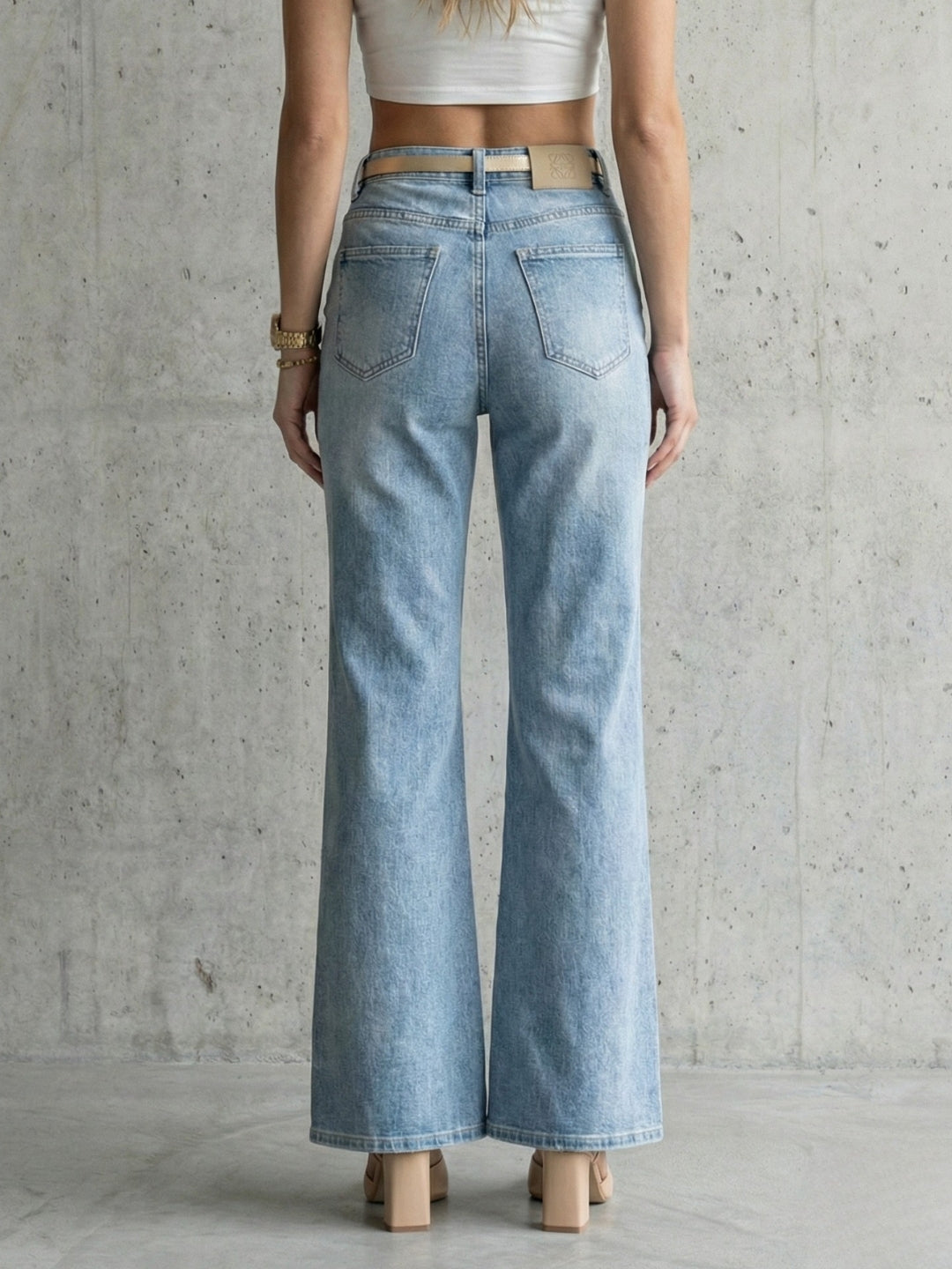 Women’s crystal bootcut jeans by DELAN
