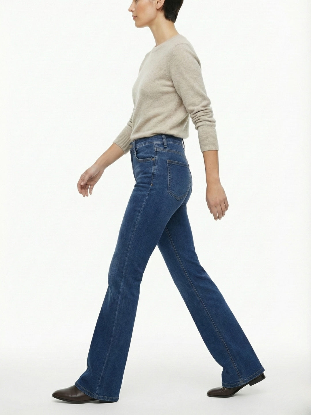 Women High-Rise Bootcut Blue Denim Jeans