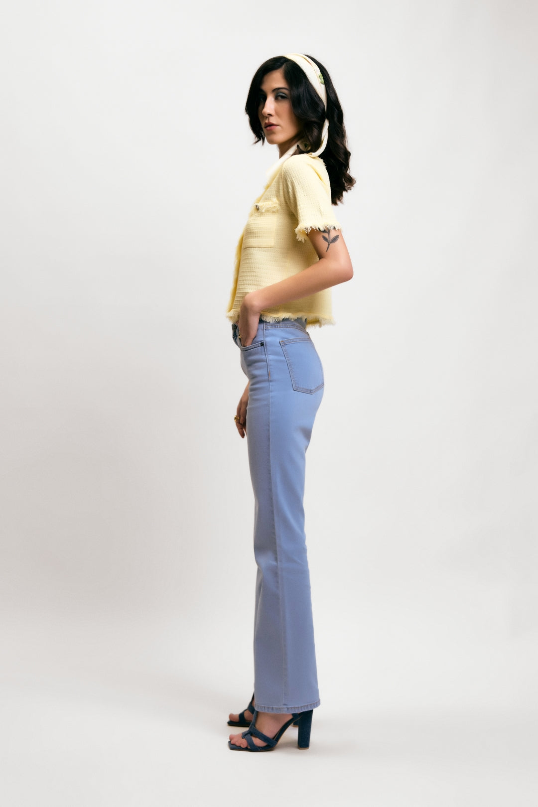 Light Blue Bootcut High-Rise Denim Jeans