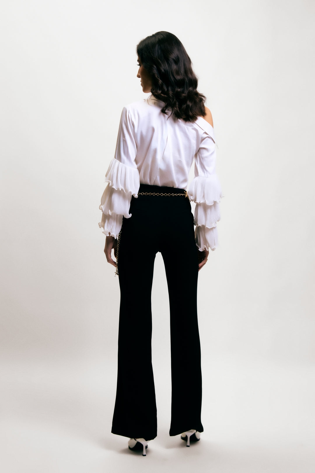 Flare Trousers with Front Seam