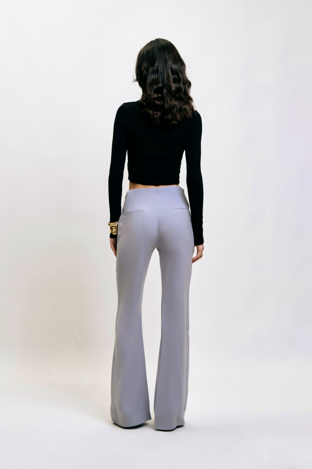 Flare Trousers with Front Seam