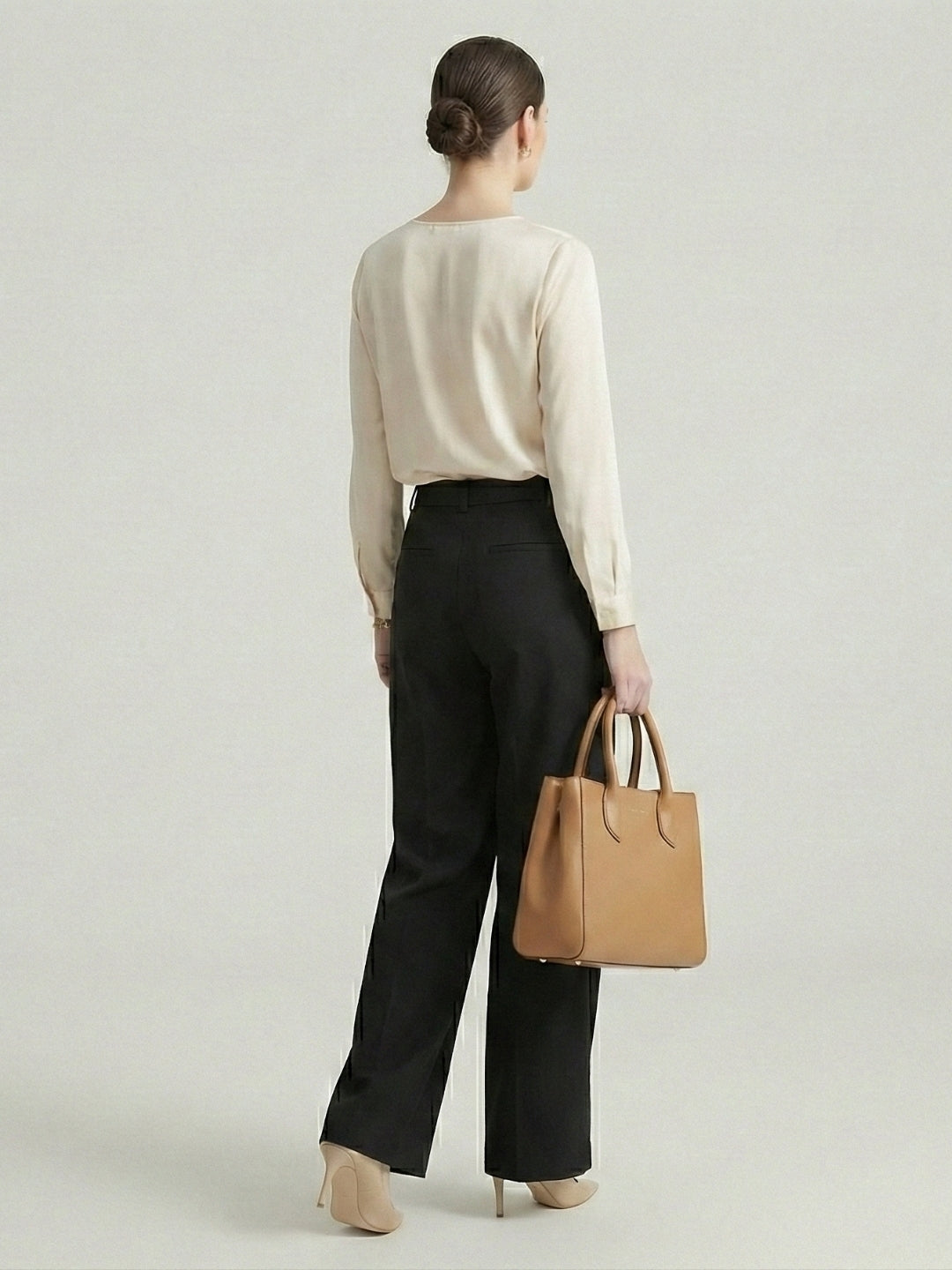 Women’s Black High-Rise Korean Wide-Leg Trousers