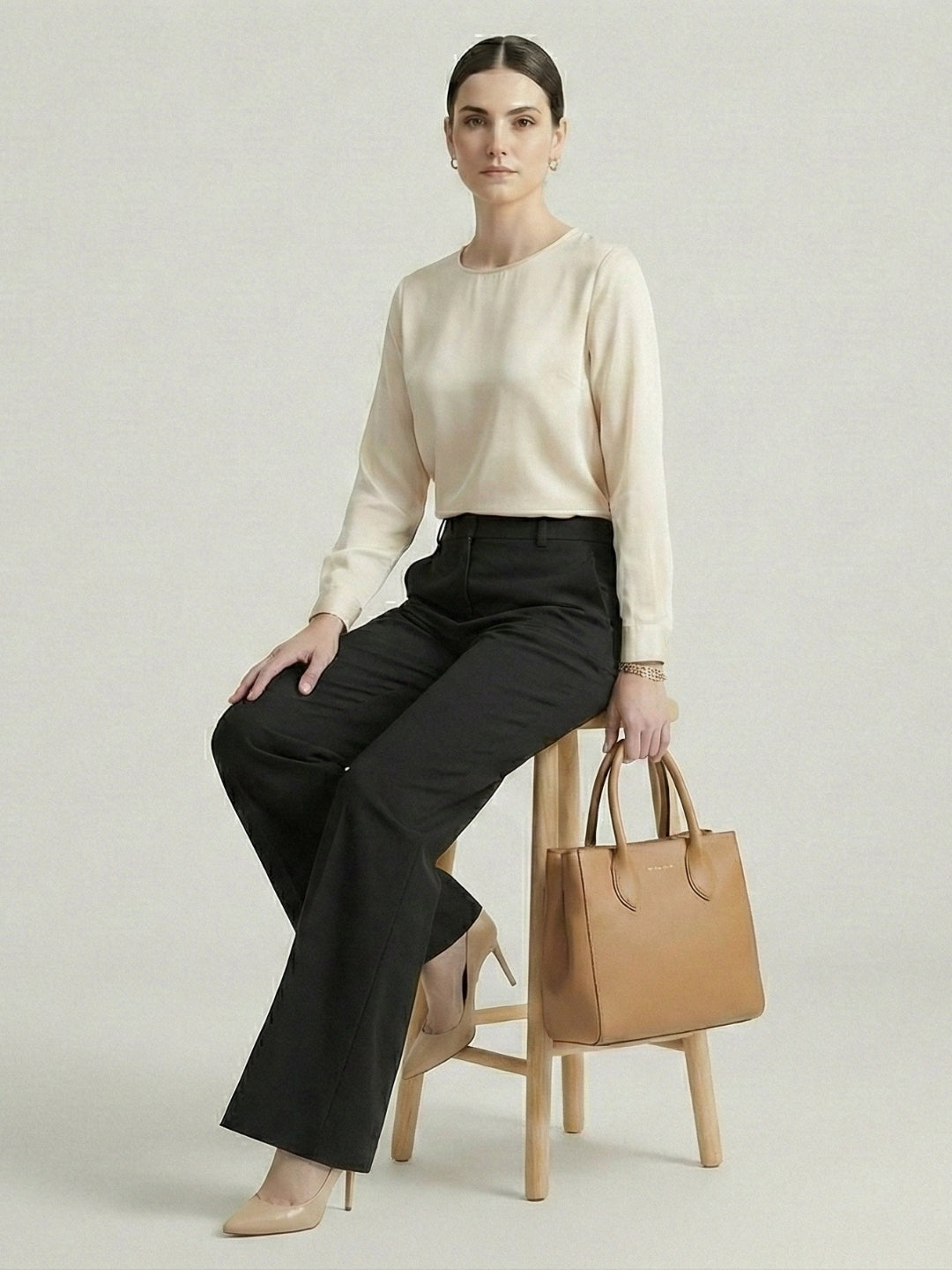 Women’s Black High-Rise Korean Wide-Leg Trousers