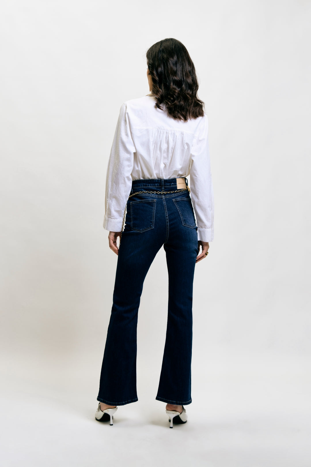 Dark Blue High-Rise Bootcut Jeans