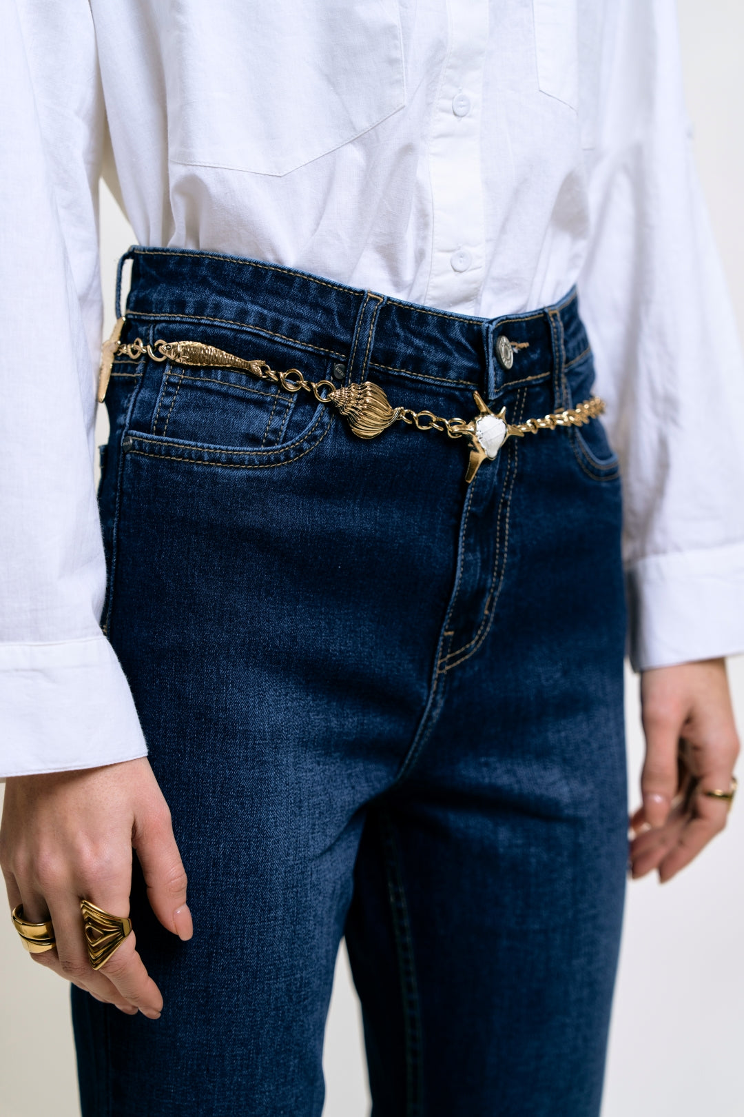 Dark Blue High-Rise Bootcut Jeans