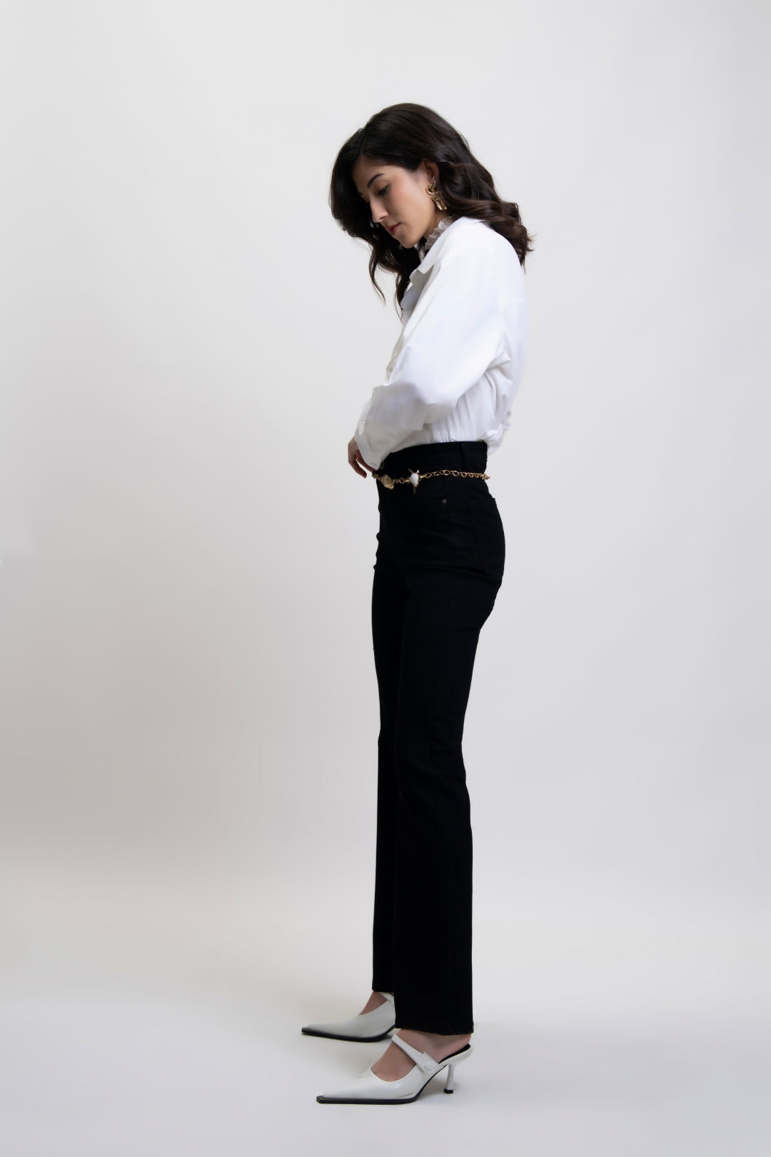 Black High-Rise Bootcut Jeans for Women