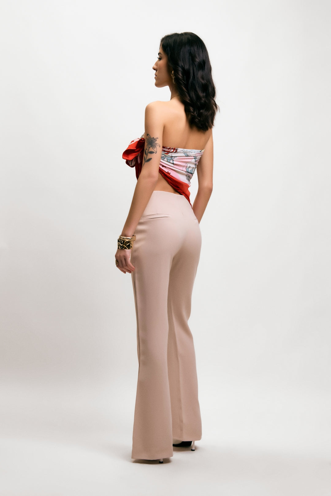 Flare Trousers with Front Seam