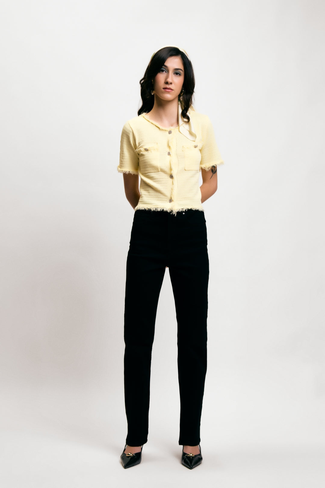 Black High-Rise Straight Fit Jeans for Women