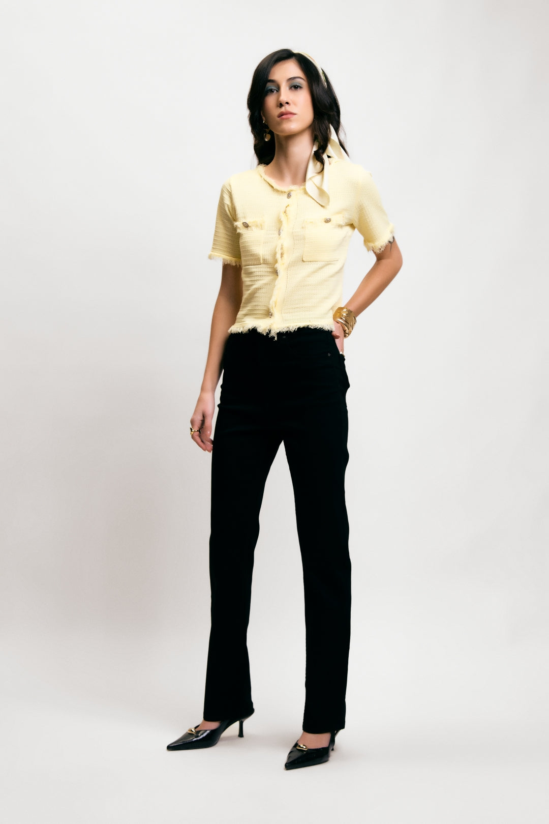 Black High-Rise Straight Fit Jeans for Women