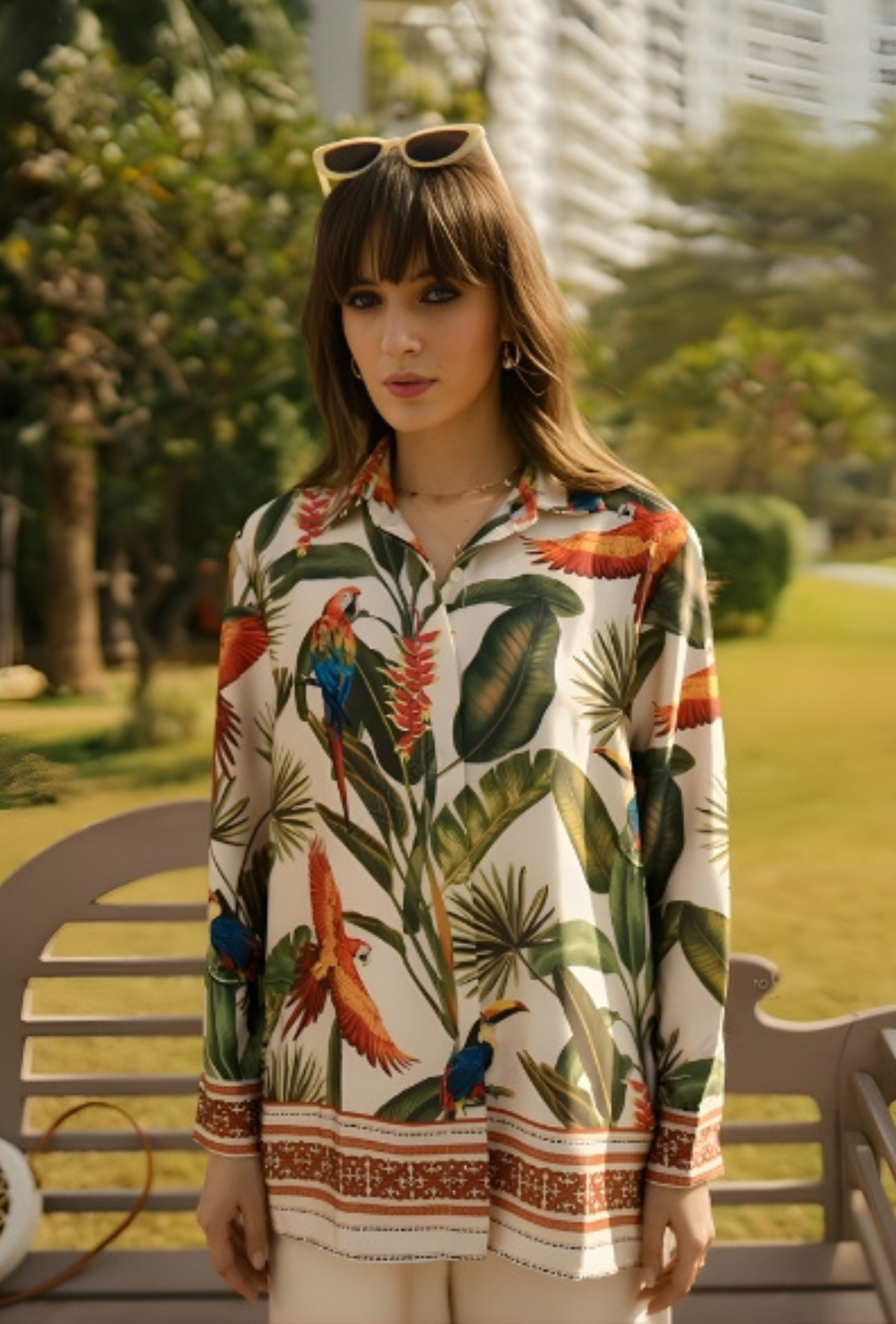 Jungle Print Satin Co-ord Set for Women